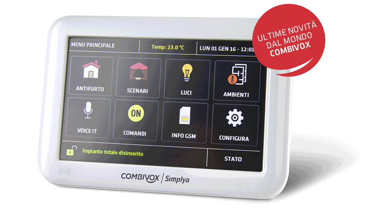 Nuova tastiera touch screen Simplya di Combivox