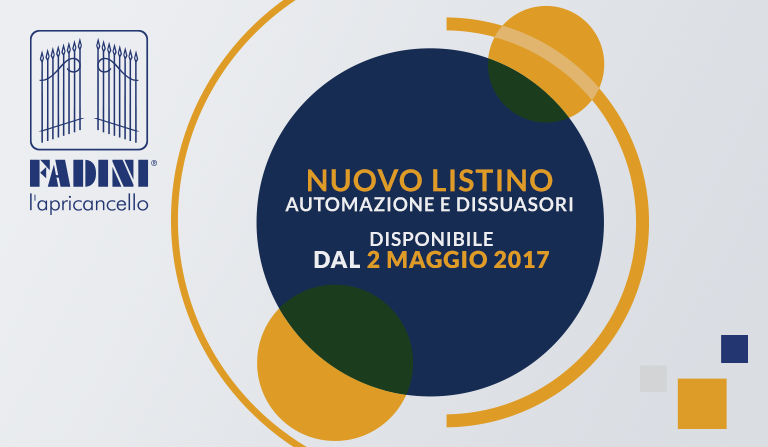 Nuovo listino Fadini 2017